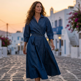 Lana - Elegáns pamut ruha gallérral