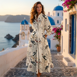 Lana - Elegáns pamut ruha gallérral