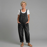 Gabriella Budapest | Sara - Vintage Mosott Farmer Anyagból Készült Kertésznadrág