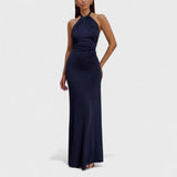 Gabriella Budapest | Klara – Curvy selyemruha halter gallérral