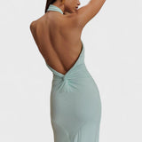Gabriella Budapest | Klara – Curvy selyemruha halter gallérral