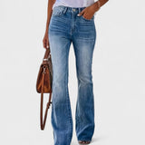 Gabriella Budapest | Flare Farmer Nadrág Rugalmas Retro Univerzális Casual