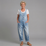 Gabriella Budapest | Sara - Vintage Mosott Farmer Anyagból Készült Kertésznadrág