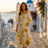 Lana - Elegáns pamut ruha gallérral