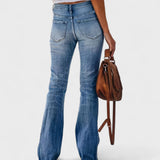 Gabriella Budapest | Flare Farmer Nadrág Rugalmas Retro Univerzális Casual
