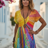 Nefeli - Boho stílusú napraforgós ruha