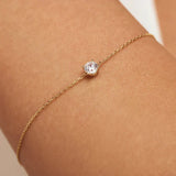 Gabriella Budapest | Moissanite Kővel Díszített Karkötő 14k Aranyban