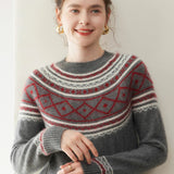 Gabriella Budapest | Jacquard Norvale Alpine kasmír pulóver