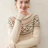 Gabriella Budapest | Jacquard Norvale Alpine kasmír pulóver