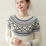 Gabriella Budapest | Jacquard Norvale Alpine kasmír pulóver