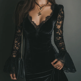 Gabriella Budapest | Mélanie | Mini Ruha Bársonyból és Csipkéből