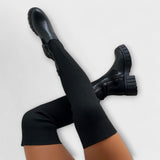 Gabriella Budapest | Lureva – Térd fölé érő csizma Chunky talppal