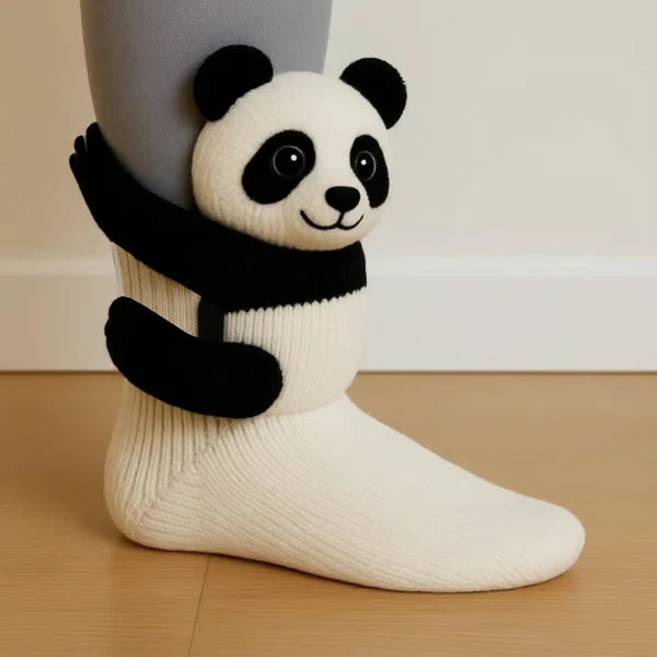 Sina panda mintás bolyhos zokni